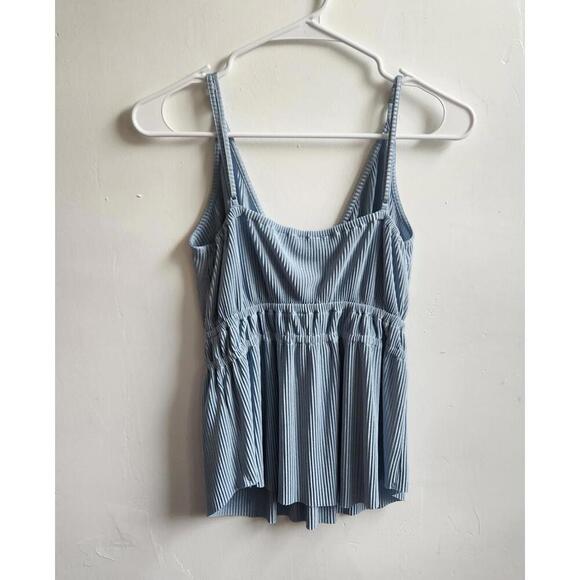 Abercrombie & Fitch Tank Top Womens Small Peplum Tie Waist Striped Summer Shirt - Picture 3 of 4